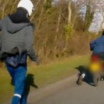 Moment bungling brothers sent hurtling from stolen motorbike during police chase