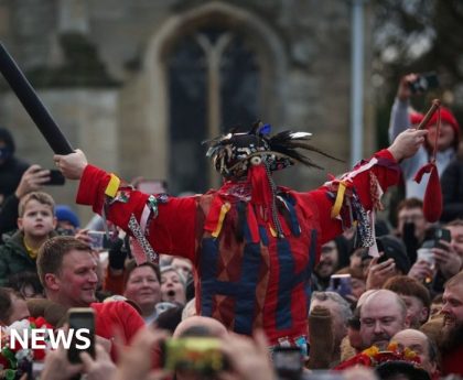 Haxey Hood: Hundreds take part in ancient rugby-style game