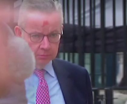 Michael Gove appears to arrive at cabinet meeting with injured face