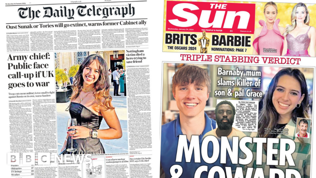 Newspaper headlines: Oust PM or 'go extinct' and 'tragedy of uni stabbings'