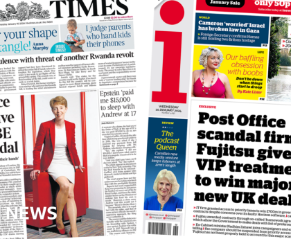 Newspaper headlines: Vennells returns CBE and Fujitsu's public contracts