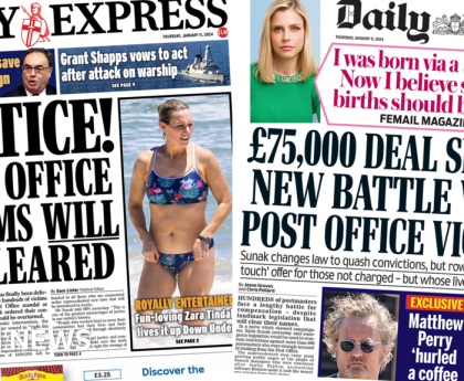 The Papers: 'Post Office justice' but some face 'new battle'