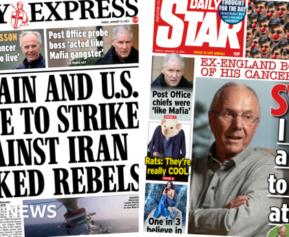 The Papers: UK and US strike Houthis and Sven has year to live