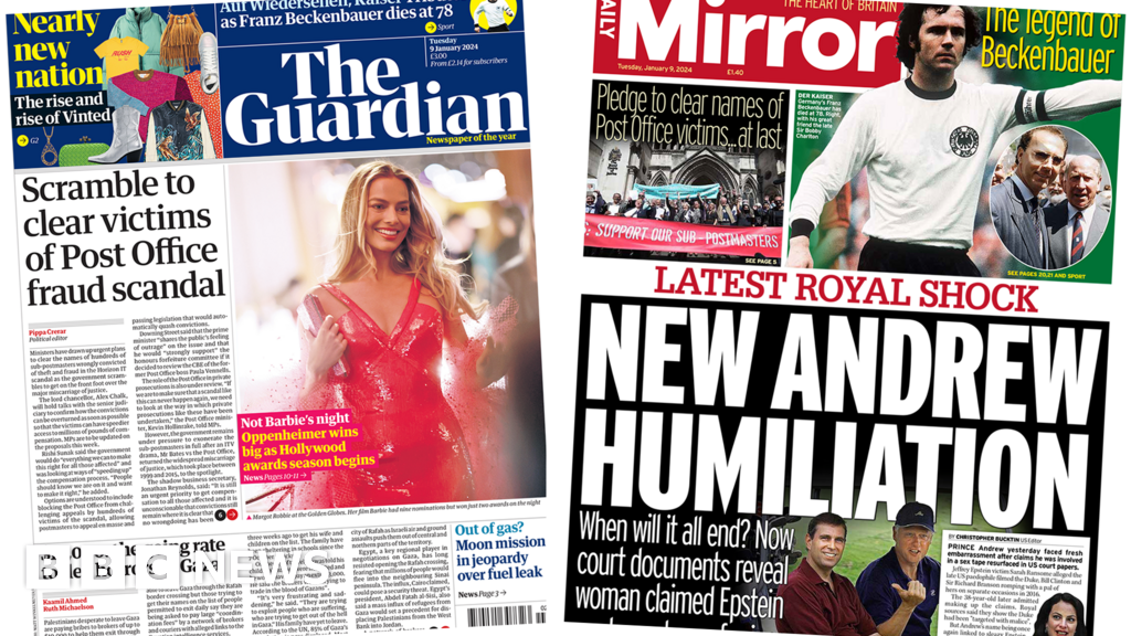 The papers: 'Clear postmasters' and 'new Andrew humiliation'