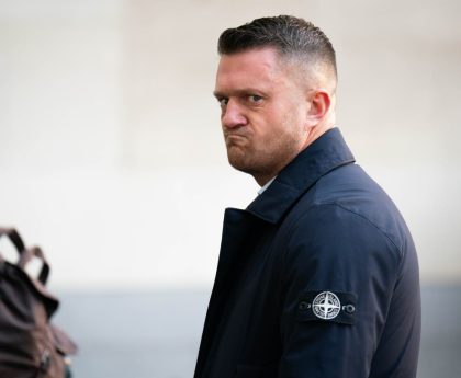 Tommy Robinson arrives at court accused of refusing to leave march