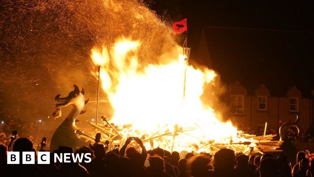 Up Helly Aa: Women make history at Shetland's Viking fire festival