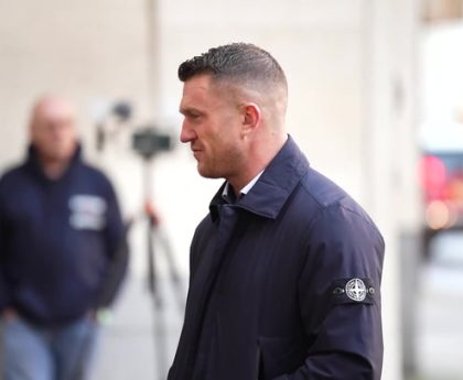 Tommy Robinson arrives at court after arrest at antisemitism march in London