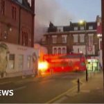 Wimbledon: Electric double-decker bus catches fire during London rush hour