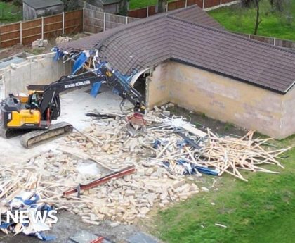 Captain Tom: Unauthorised spa building demolition begins