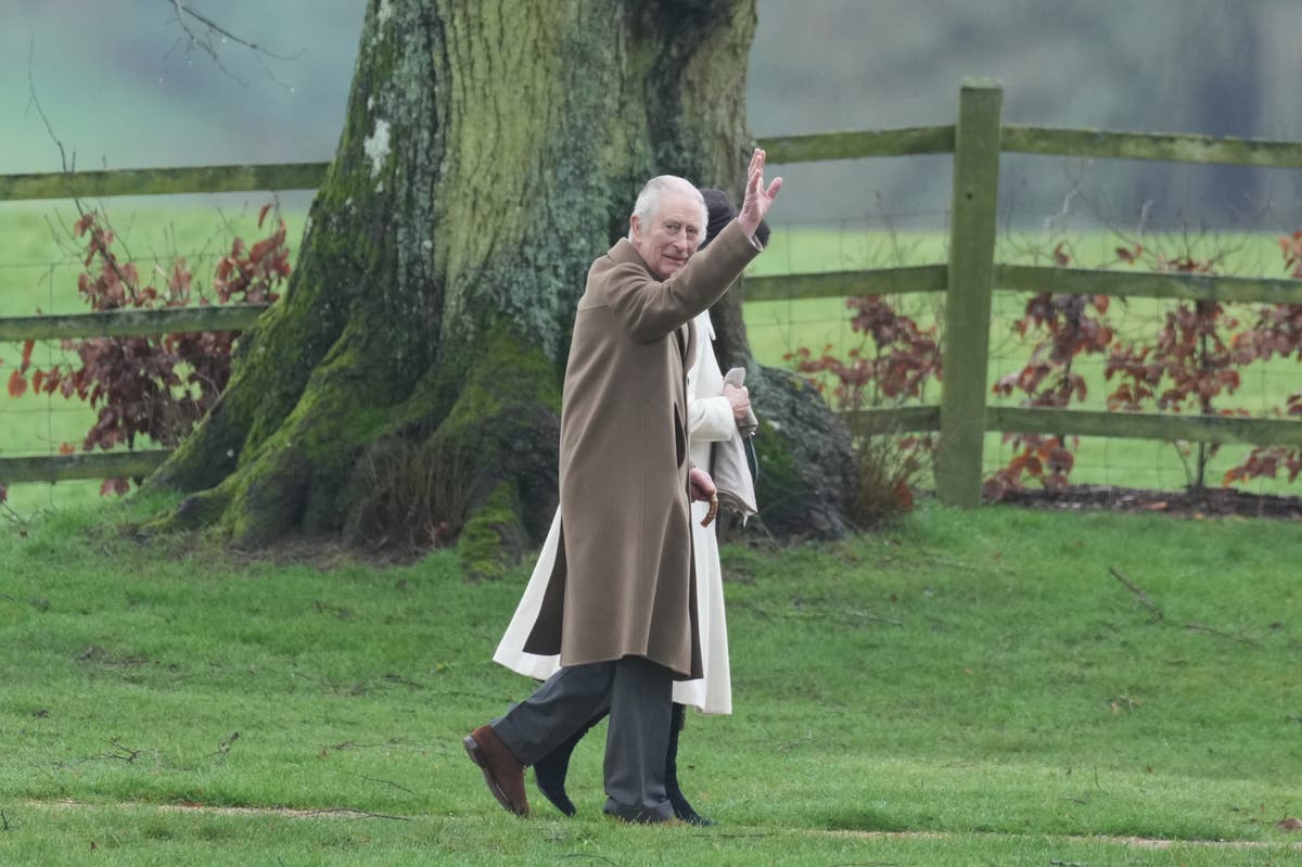 King Charles makes first public outing to church at Sandringham since cancer diagnosis with Queen Camilla