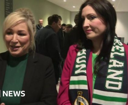 Michelle O'Neill attending first Windsor Park game