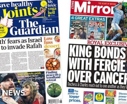 Newspaper headlines: 'Bloodbath' fears in Gaza and 'King bonds with Fergie'