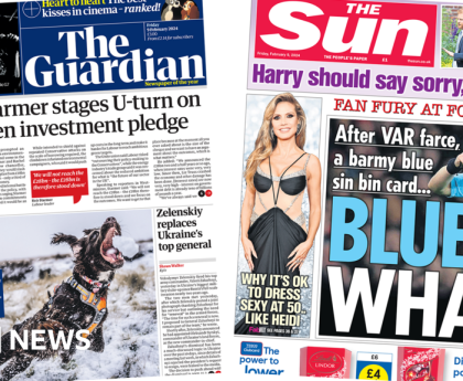 Newspaper headlines: Labour's £28bn 'U-turn' and fury at 'blue card' plans