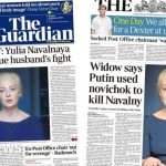 Newspaper headlines: Navalny wife blames Putin and US's move to block Rafah offensive