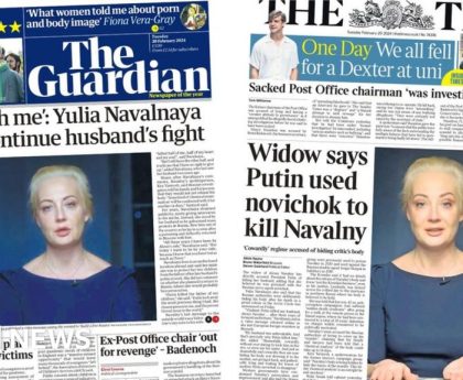 Newspaper headlines: Navalny wife blames Putin and US's move to block Rafah offensive