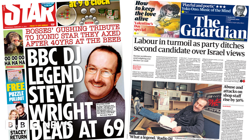 The Papers: 'BBC legend dies' and 'Labour ditches second candidate'