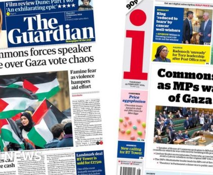 The Papers: 'Fury in Commons' and 'King's tears'