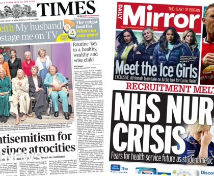 The Papers: 'Worst antisemitism for 40 years' and 'NHS nurses crisis'