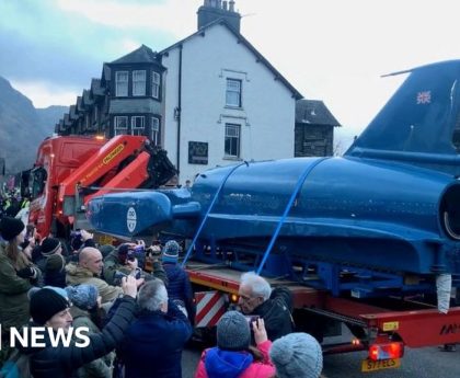 Donald Campbell's Bluebird welcomed home by crowds in Coniston