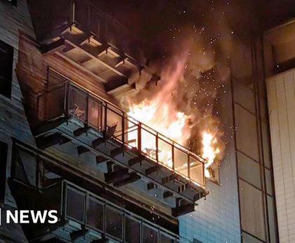 Firefighter hurt as flats evacuated in Edinburgh blaze