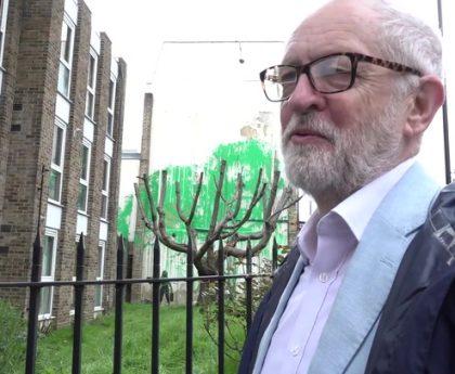 Jeremy Corbyn shares approval for new Banksy mural on visit to north London