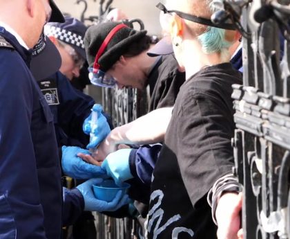 Just Stop Oil protesters glued to Royal Courts of Justice removed by police