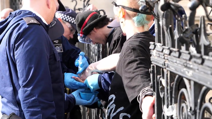 Just Stop Oil protesters glued to Royal Courts of Justice removed by police