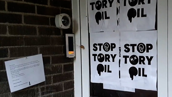 Just Stop Oil protesters flypost Labour HQ in Exeter