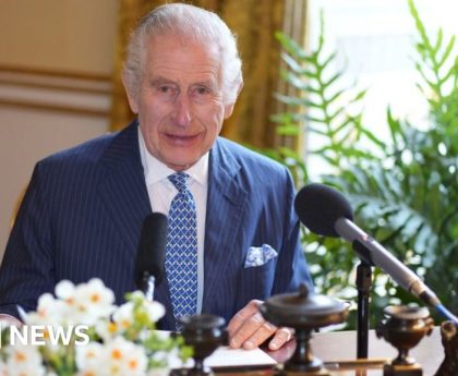 King sends 'hand of friendship' recorded message