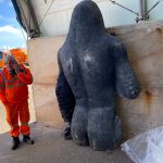 Lanarkshire gorilla statue found cut in half in a layby a year after being stolen