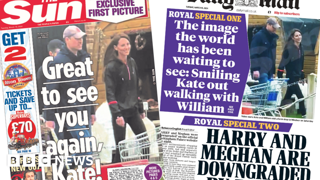 Newspaper headlines: Kate 'pictured in public' and 'key' Rwanda vote