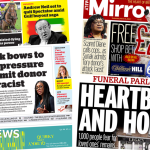 Newspaper headlines: PM says donor was racist and 'funeral home horror'