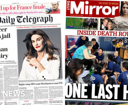 Newspaper headlines: 'Plot to crown Mordaunt PM' and 'Gran's death row wait'