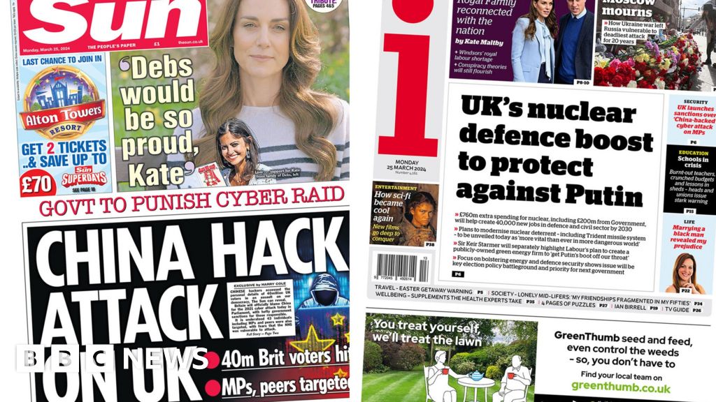 The Papers: 'China hack attack' and 'UK nuclear defence boost'