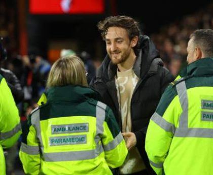 Tom Lockyer: Luton Town captain thanks 'hero' medics who saved his life at Bournemouth