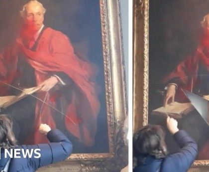 University of Cambridge Balfour painting damaged by Palestine Action