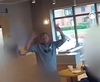 Armed police storm Starbucks to arrest knife man drinking coffee