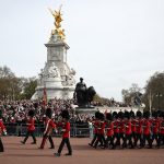 French soldiers take part in Changing the Guard at Buckingham Palace for first time