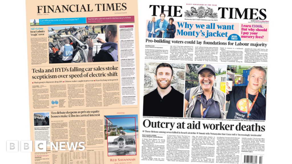 The Papers: Israel's 'tragic' error and Labour's pro-building bid