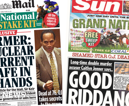 The Papers: Trident 'safe in Labour's hands' and OJ dead at 76