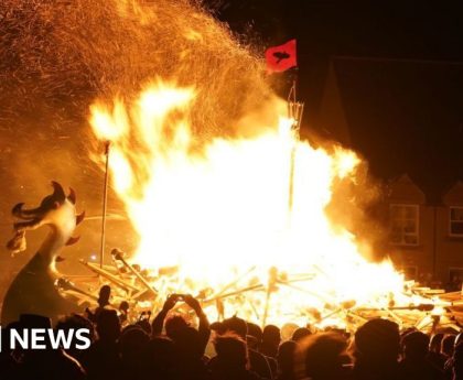 Up Helly Aa: Women make history at Shetland's Viking fire festival