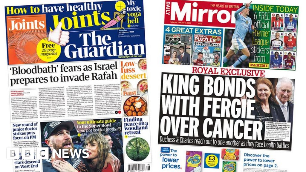 Newspaper headlines: 'Bloodbath' fears in Gaza and 'King bonds with Fergie'