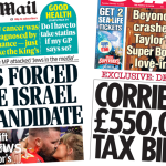 Newspaper headlines: Labour 'axes' candidate and 'Corrie Ken's £550k tax bill'