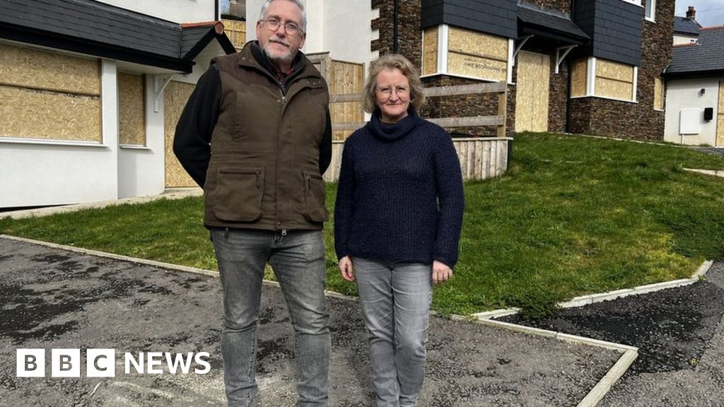 New homes boarded up in Cornish village