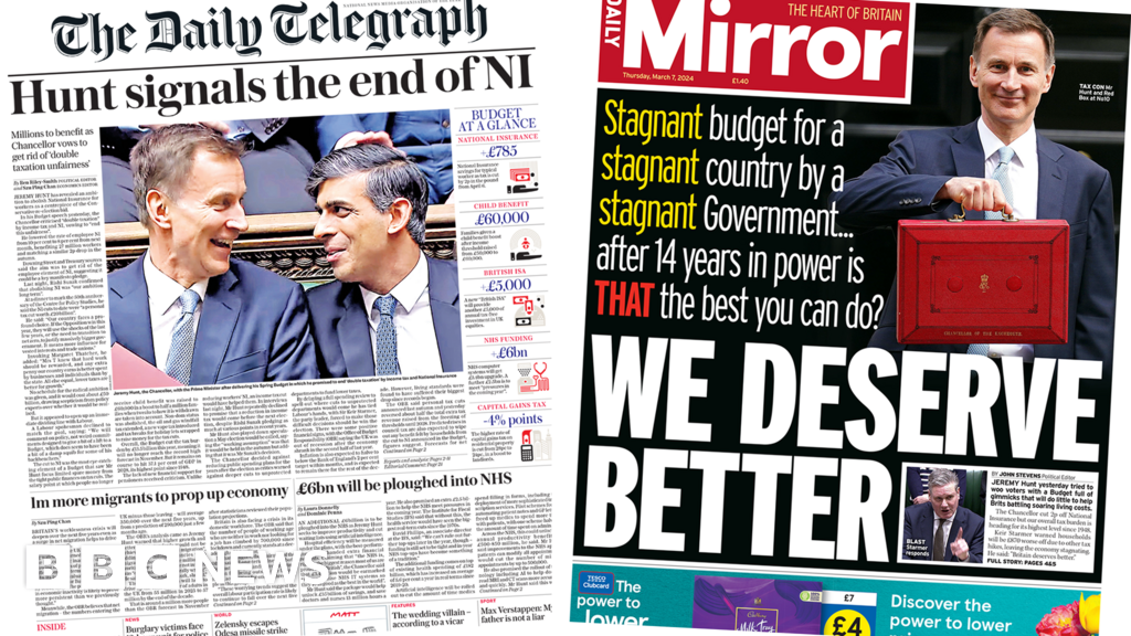 Newspaper headlines: Hunt cuts NI but is told 'Britain deserves better'