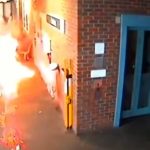 Moment e-bike bursts into flames during rush hour on London train platform